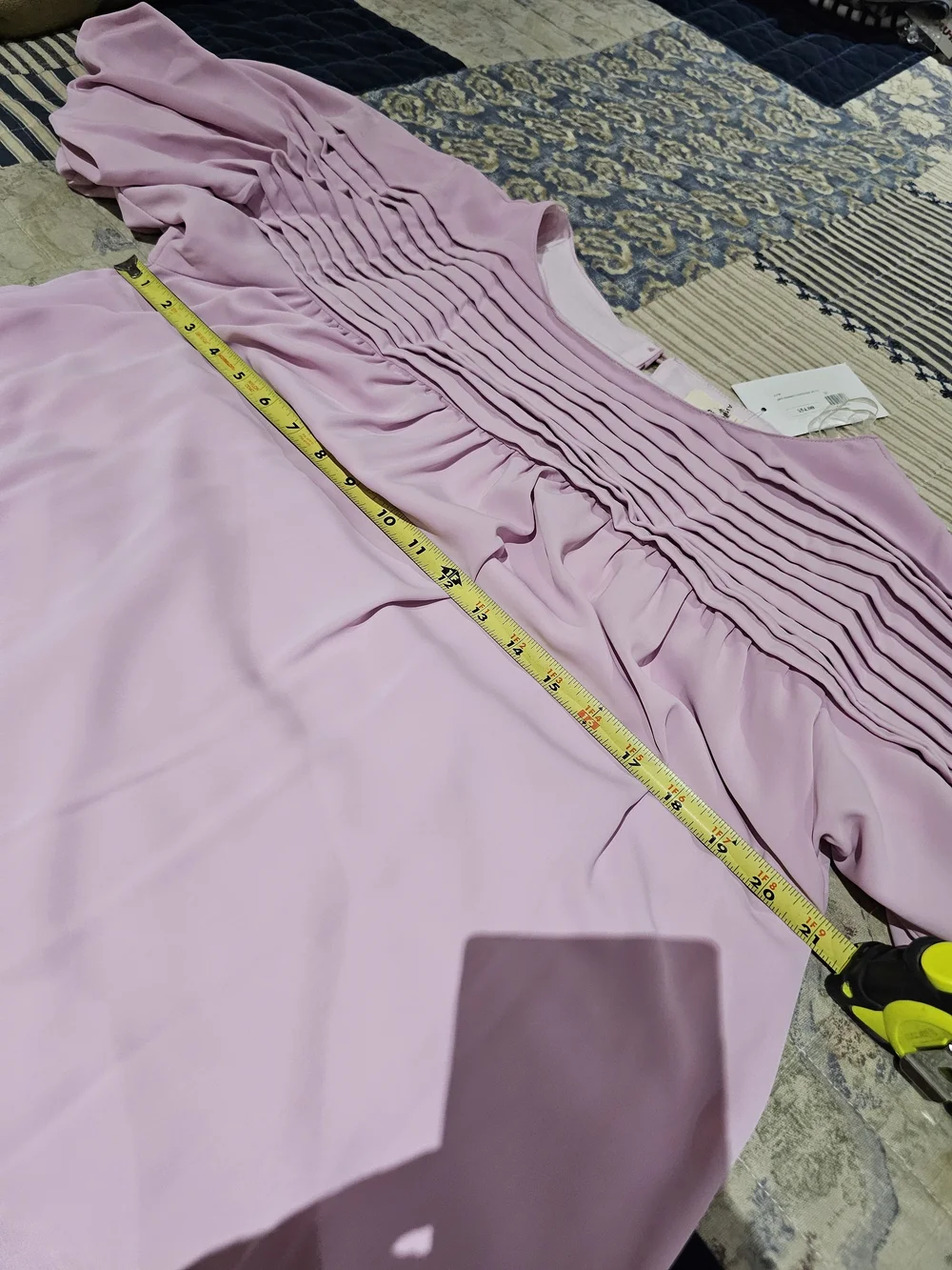 entro Pink Pleated Yoke Short Sleeve Blouse - Picture 7 of 9
